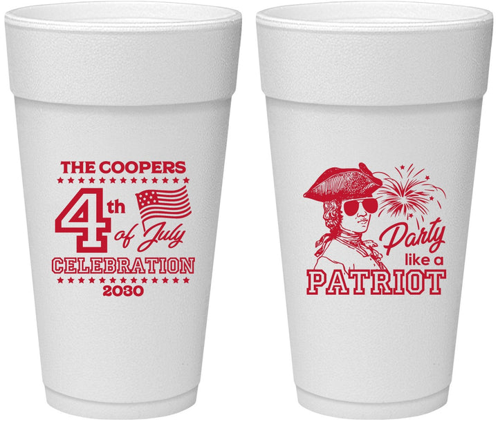 Personalized 4th Of July 24 oz Foam Cups - Patriot | 220038