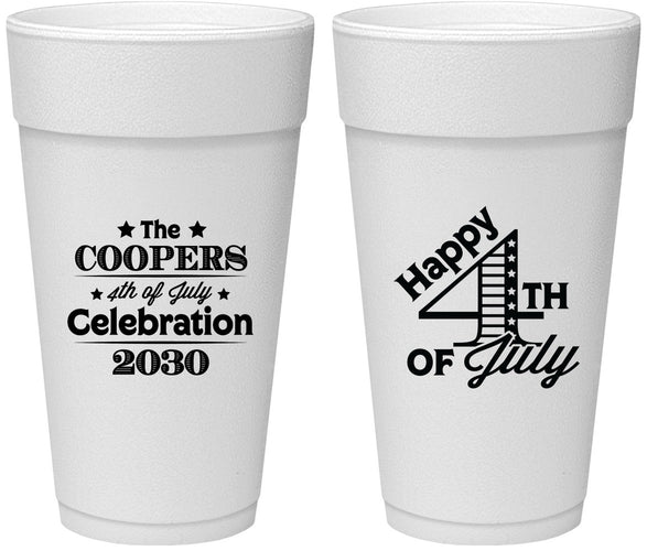 Personalized 4th Of July 24 oz Foam Cups - Independence Day | 220040