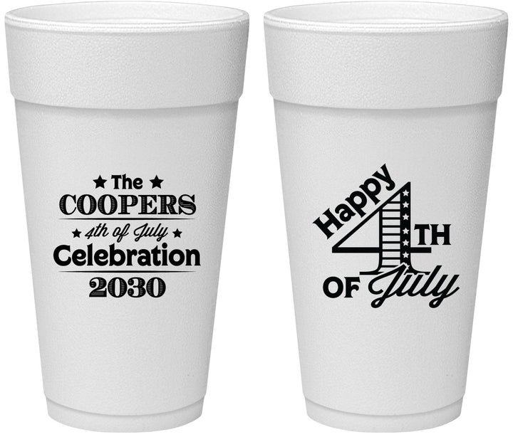 Personalized 4th Of July 24 oz Foam Cups - Independence Day | 220040