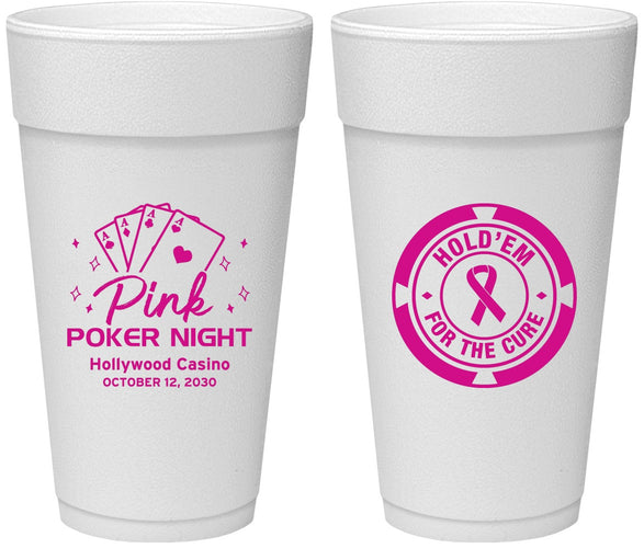 Personalized Awareness 24 oz Foam Cups - Poker Casino | 230013