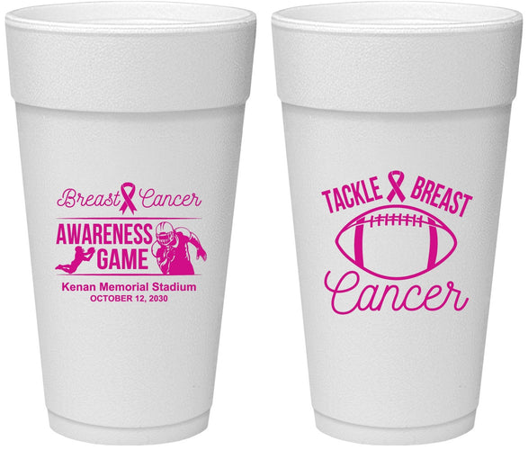 Personalized Awareness 24 oz Foam Cups - Football Tackle | 230019