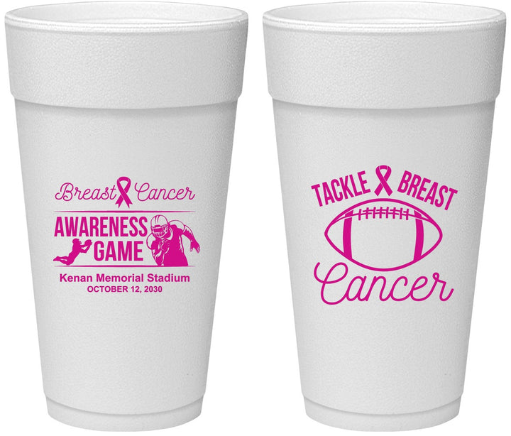 Personalized Awareness 24 oz Foam Cups - Football Tackle | 230019