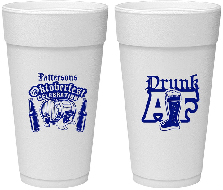 Personalized Oktoberfest 24 oz Foam Cups - Drunk Af | 240016