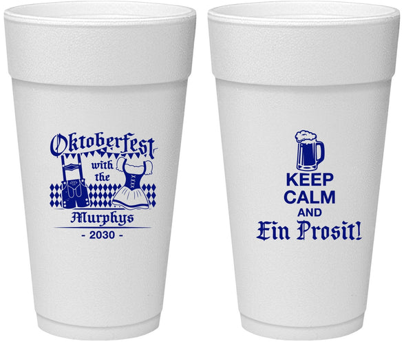 Personalized Oktoberfest 24 oz Foam Cups - Ein Prosit | 240019