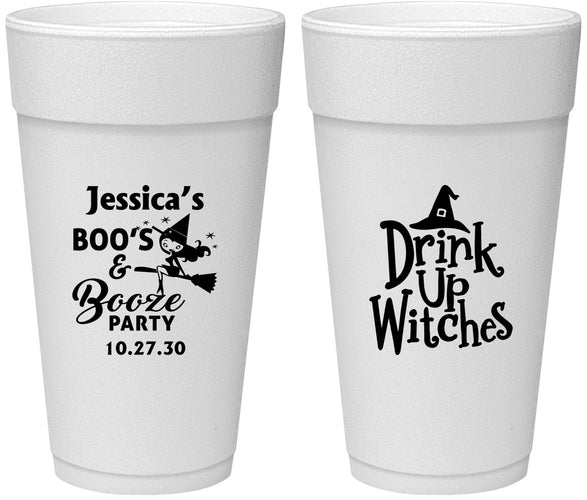 Personalized Halloween 24 oz Foam Cups - Drink Up Witches | 250001