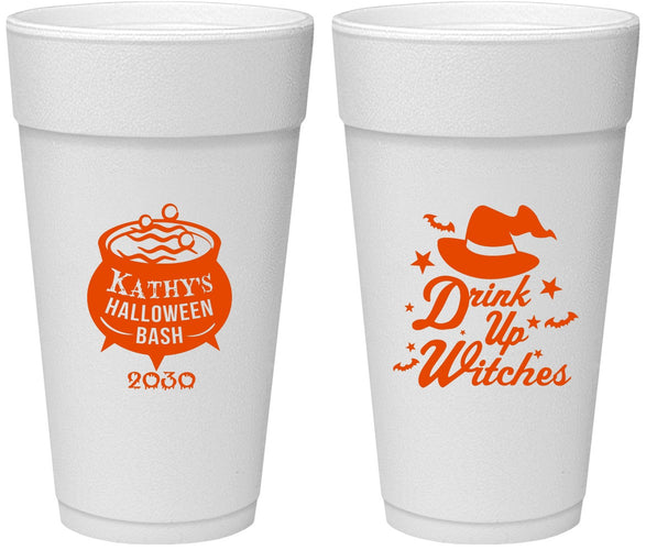 Personalized Halloween 24 oz Foam Cups - Drink Up Witches | 250004