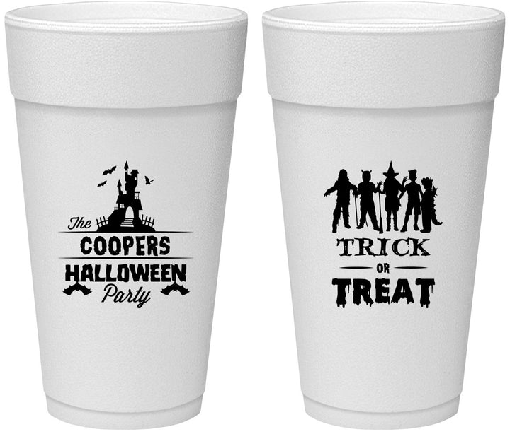 Personalized Halloween 24 oz Foam Cups - Trick Or Treat | 250019