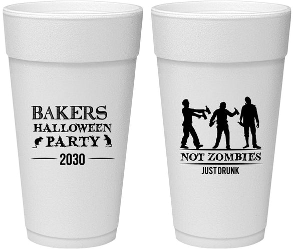 Personalized Halloween 24 oz Foam Cups - Zombies | 250023