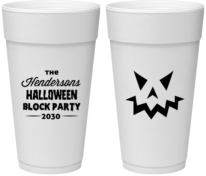 Personalized Halloween 24 oz Foam Cups - Pumpkin | 250034
