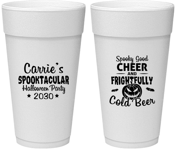 Personalized Halloween 24 oz Foam Cups - Pumpkin | 250035