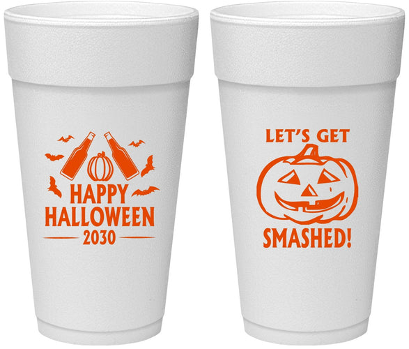 Personalized Halloween 24 oz Foam Cups - Lets Get Smashed | 250036