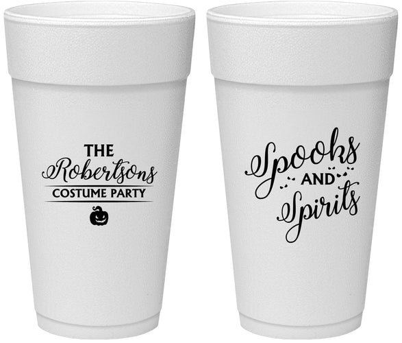 Personalized Halloween 24 oz Foam Cups - Spooks Spirits | 250037