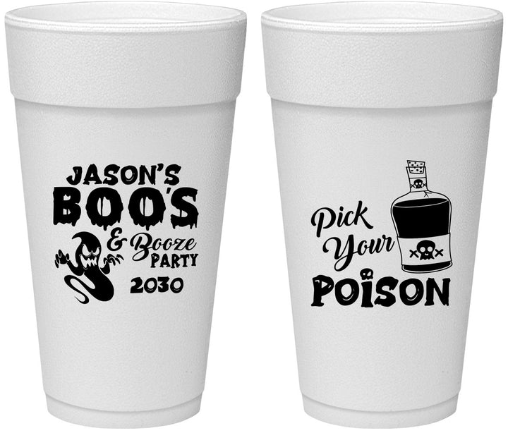Personalized Halloween 24 oz Foam Cups - Ghost Boo | 250042