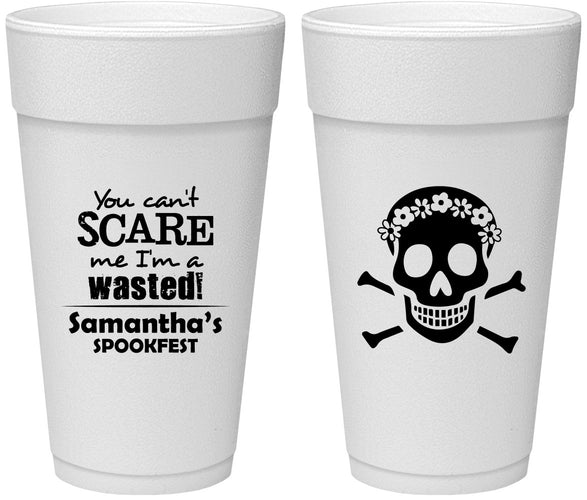 Personalized Halloween 24 oz Foam Cups - Sugar Skull | 250050