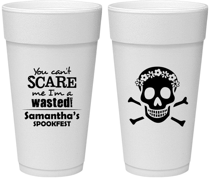 Personalized Halloween 24 oz Foam Cups - Sugar Skull | 250050
