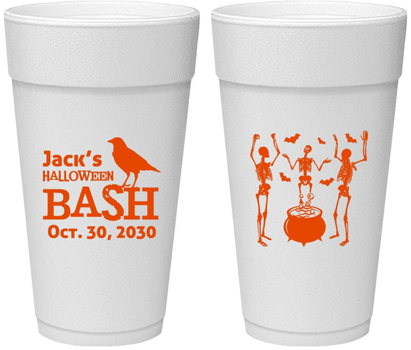 Personalized Halloween 24 oz Foam Cups - Skeleton | 250052