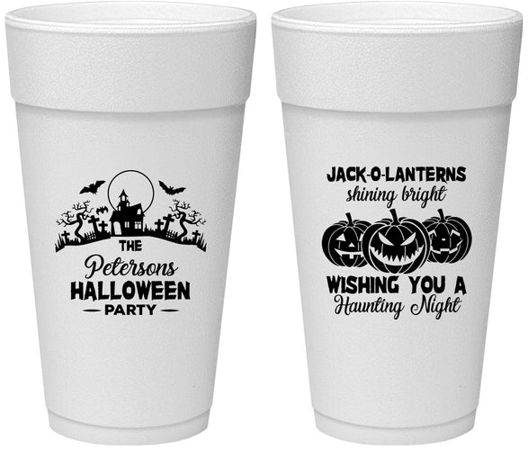 Personalized Halloween 24 oz Foam Cups - Jack O Lantern | 250053