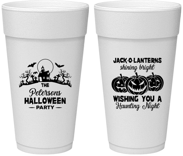 Personalized Halloween 24 oz Foam Cups - Jack O Lantern | 250053