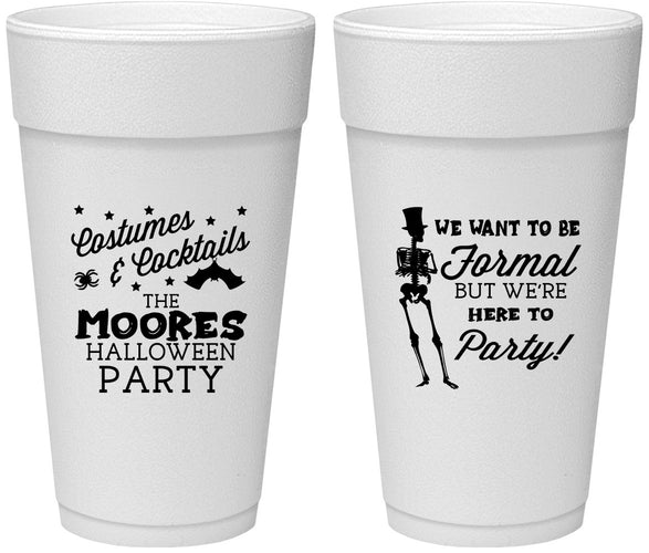 Personalized Halloween 24 oz Foam Cups - Skeleton | 250057