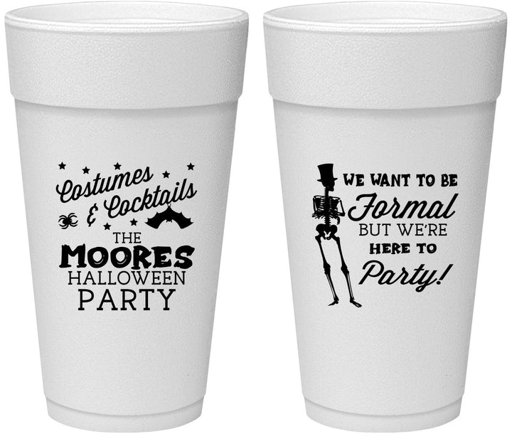 Personalized Halloween 24 oz Foam Cups - Skeleton | 250057