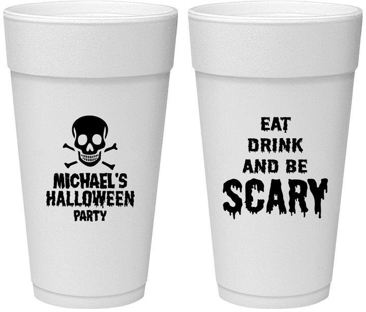 Personalized Halloween 24 oz Foam Cups - Eat Drink Be Scary | 250059
