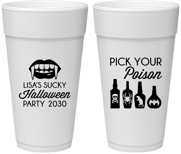 Personalized Halloween 24 oz Foam Cups - Pick Your Poison | 250065