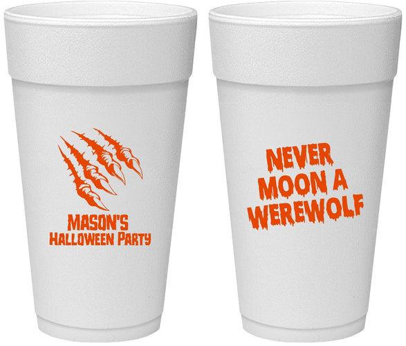 Personalized Halloween 24 oz Foam Cups - Werewolf | 250068