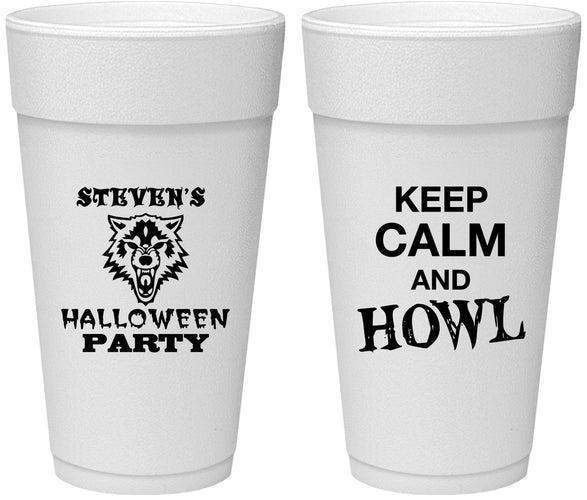 Personalized Halloween 24 oz Foam Cups - Howl | 250069