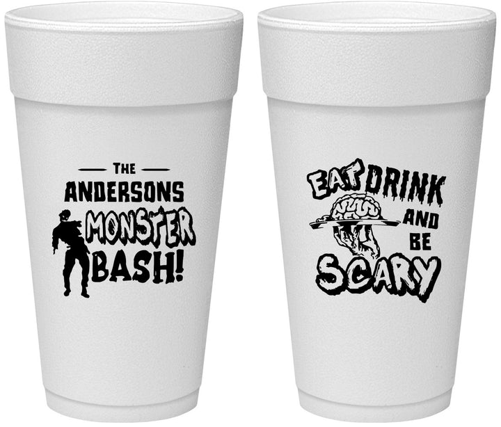 Personalized Halloween 24 oz Foam Cups - Eat Drink Be Scary | 250070