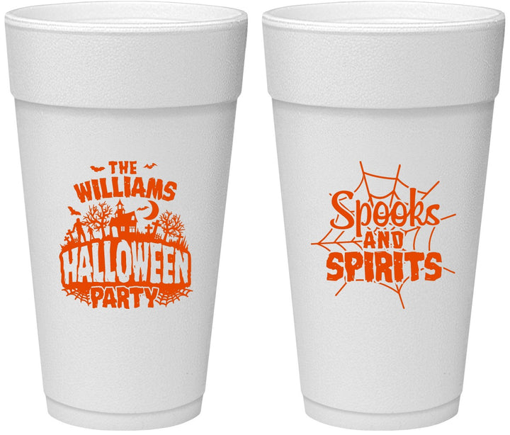 Personalized Halloween 24 oz Foam Cups - Spooks Spirits | 250072