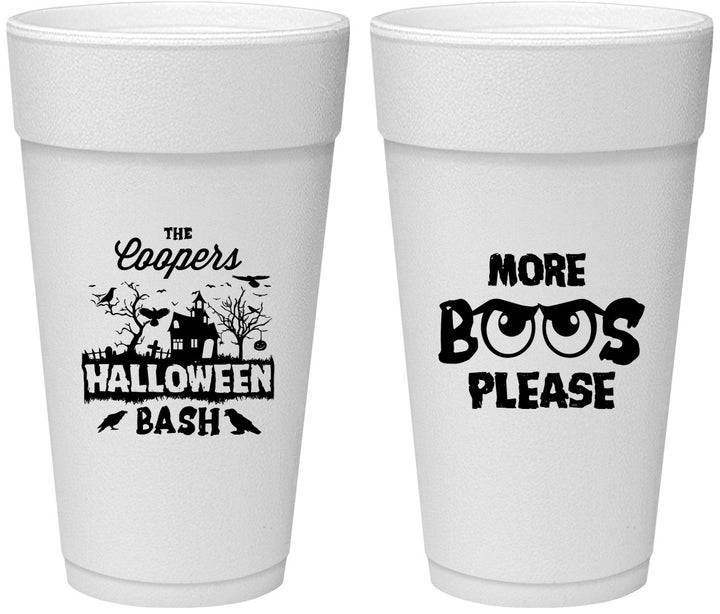 Personalized Halloween 24 oz Foam Cups - Haunted House | 250075