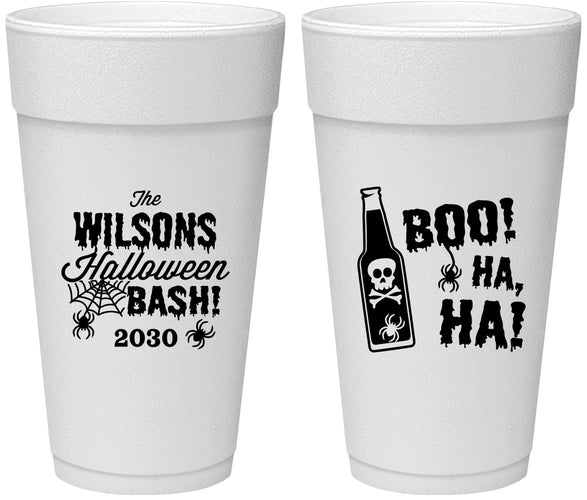 Personalized Halloween 24 oz Foam Cups - Boo Skeleton | 250078