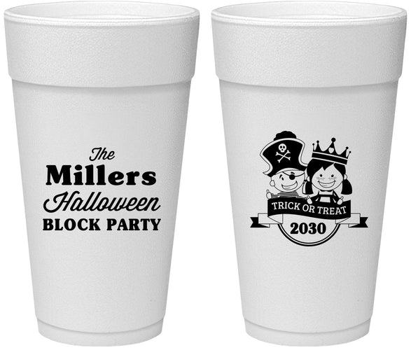 Personalized Halloween 24 oz Foam Cups - Trick Or Treat | 250079