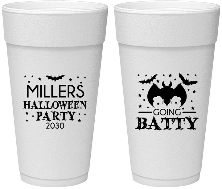 Personalized Halloween 24 oz Foam Cups - Bat | 250081