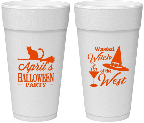 Personalized Halloween 24 oz Foam Cups - Witch | 250088