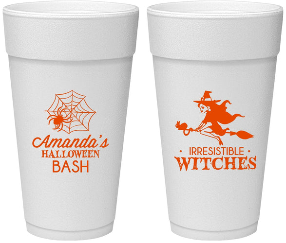 Personalized Halloween 24 oz Foam Cups - Witches | 250092