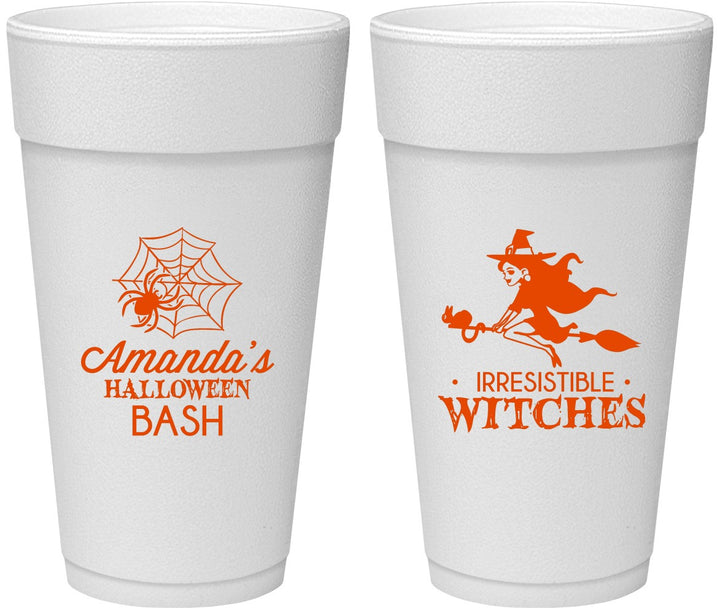 Personalized Halloween 24 oz Foam Cups - Witches | 250092