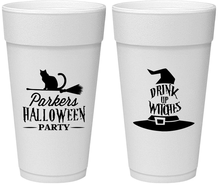 Personalized Halloween 24 oz Foam Cups - Drink Up Witches | 250094