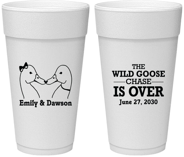 Personalized Wedding 24 oz Foam Cups - Wild Goose | 251
