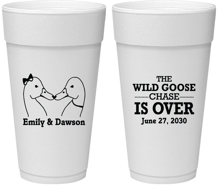 Personalized Wedding 24 oz Foam Cups - Wild Goose | 251