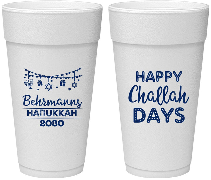 Personalized Hanukkah 24 oz Foam Cups - Challah Days | 270003