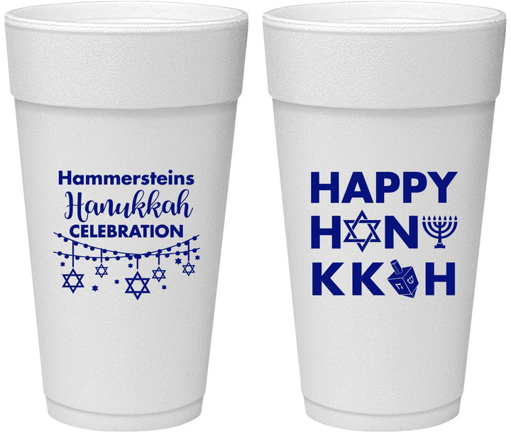 Personalized Hanukkah 24 oz Foam Cups - Jewish | 270009