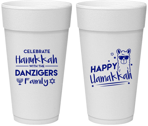 Personalized Hanukkah 24 oz Foam Cups - Llamakkah | 270018