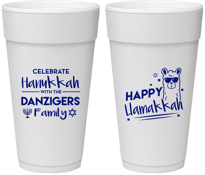 Personalized Hanukkah 24 oz Foam Cups - Llamakkah | 270018