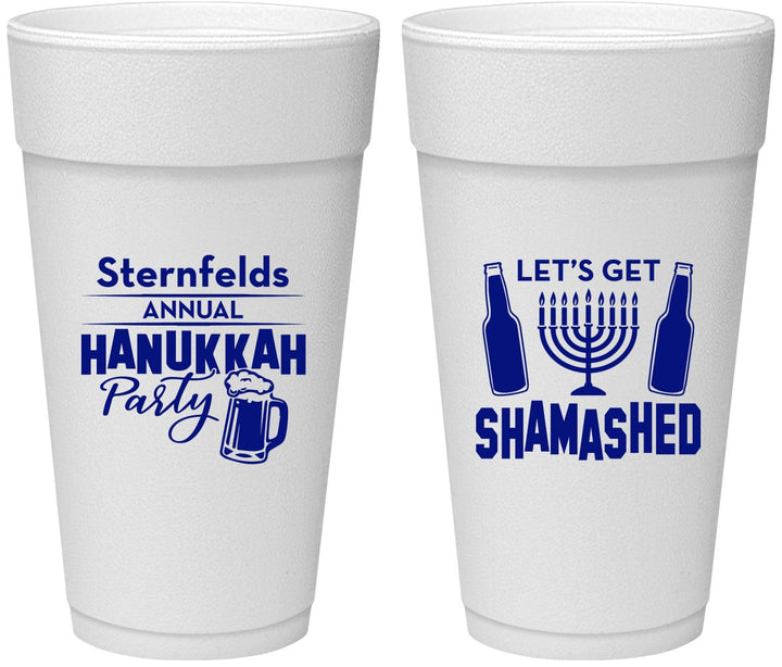 Personalized Hanukkah 24 oz Foam Cups - Menorah | 270026