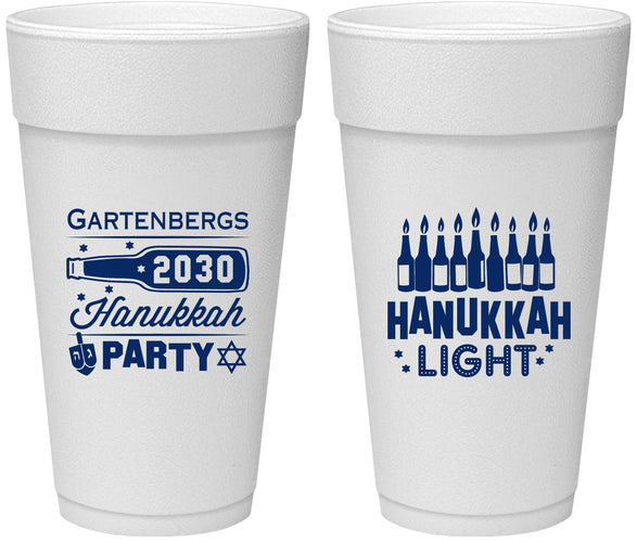 Personalized Hanukkah 24 oz Foam Cups - Menorah | 270027