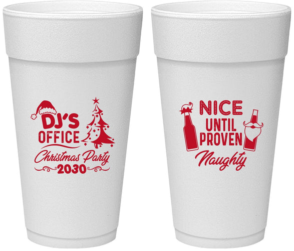 Personalized Christmas 24 oz Foam Cups - Naughty Or Nice | 280000
