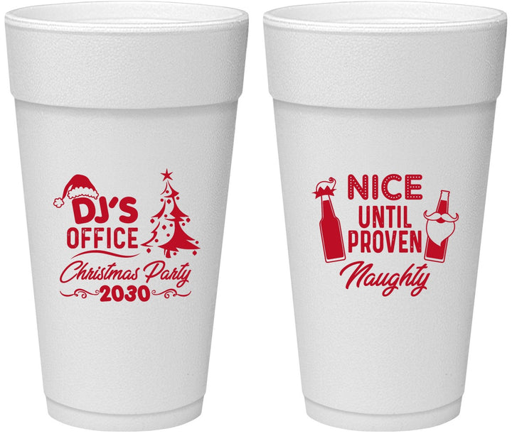 Personalized Christmas 24 oz Foam Cups - Naughty Or Nice | 280000