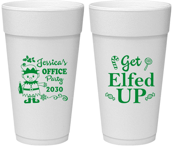 Personalized Christmas 24 oz Foam Cups - Lets Get Elfed Up | 280007