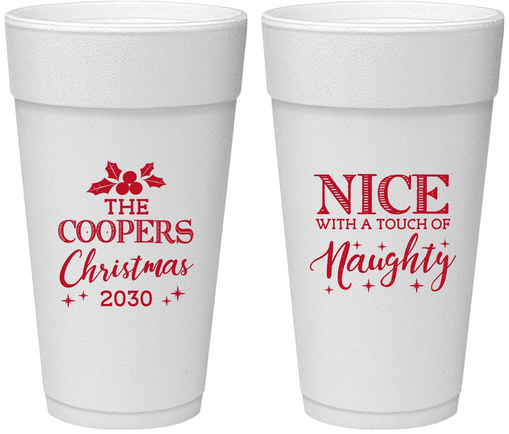 Personalized Christmas 24 oz Foam Cups - Naughty Or Nice | 280008